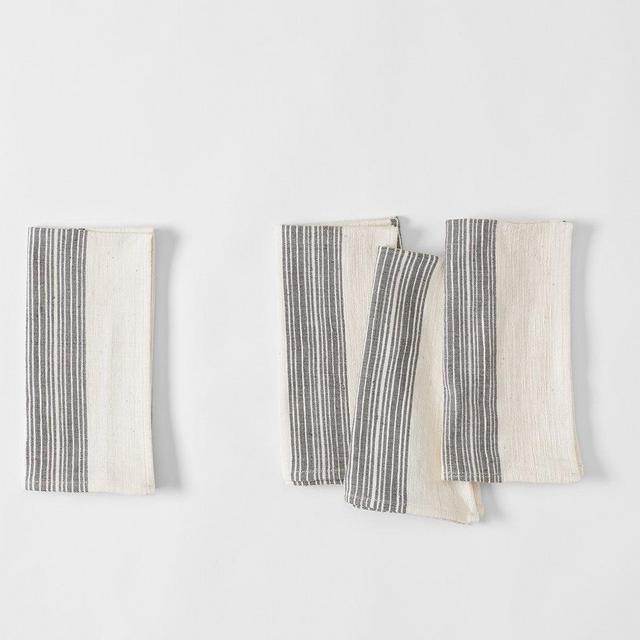 Natural with Grey Stripe Aden Napkin