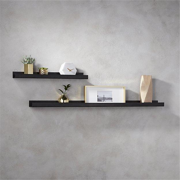 48" metal gunmetal wall shelve