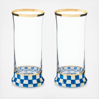 Royal Check Highball Glass, Set of 2