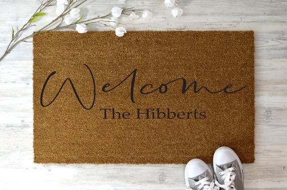 Housewarming Gift - Wedding Gift - Custom Doormat - Personalized Doormat - Closing Gift - Welcome Doormat - Front Door Mat - Monogram Rug.