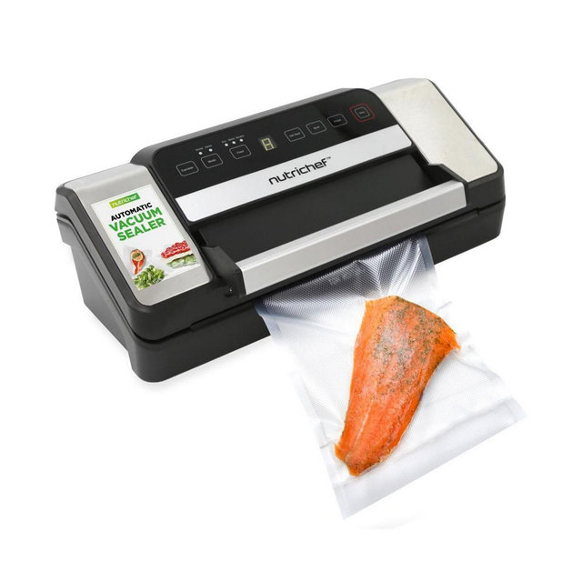 NutriChef Deluxe Vacuum Sealer with Silver Handle for Food Storage