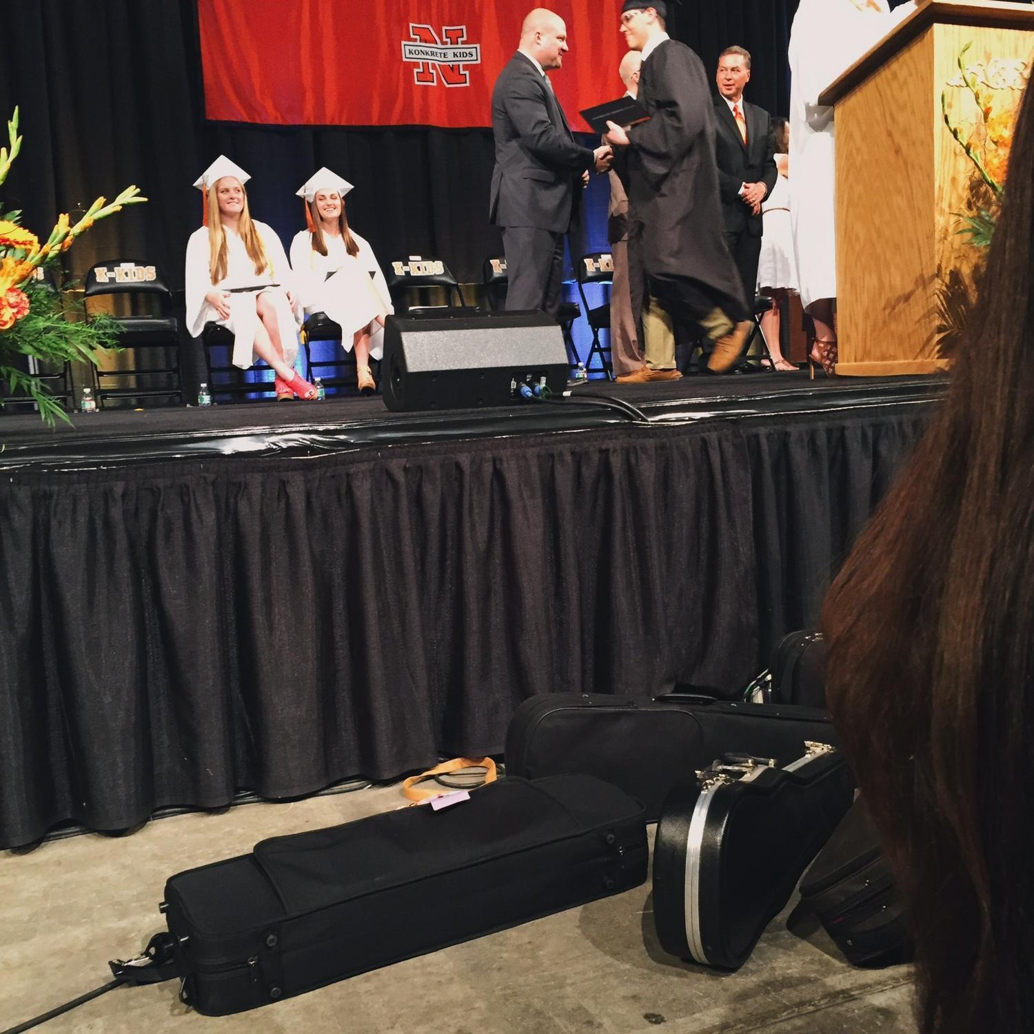 Chris's high school graduation in 2016. Taylor was playing in the orchestra at the ceremony.