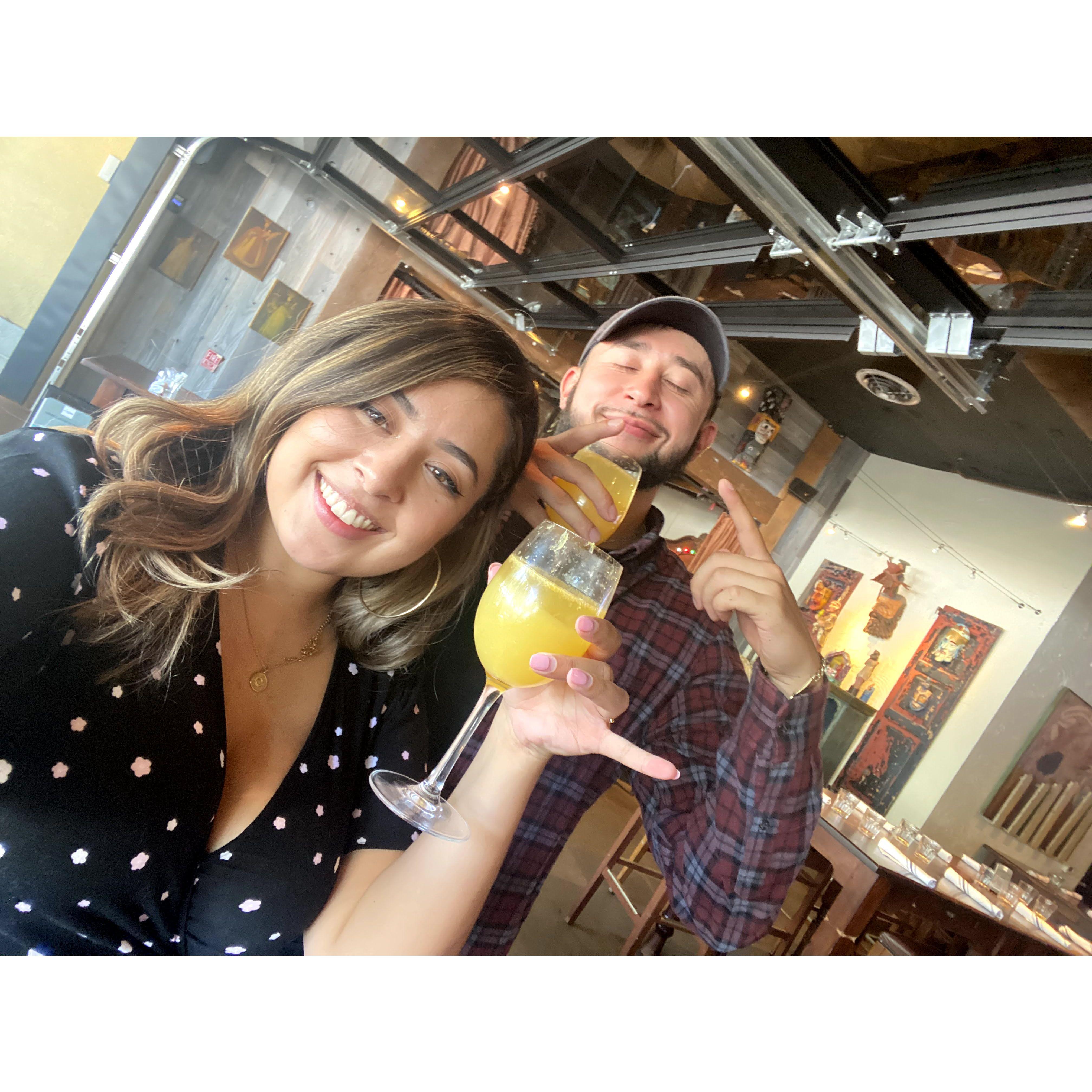 The beginning of our 24-hour first date! #mimosas