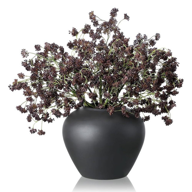Thiccywoov Faux Berry Stems Artificial Dusty Sedum Berry Stems Picks Branches Faux Spray for DIY Holiday Farmhouse Home Mantel Harvest Decorations(6 Pcs,Plum,16 Inch)