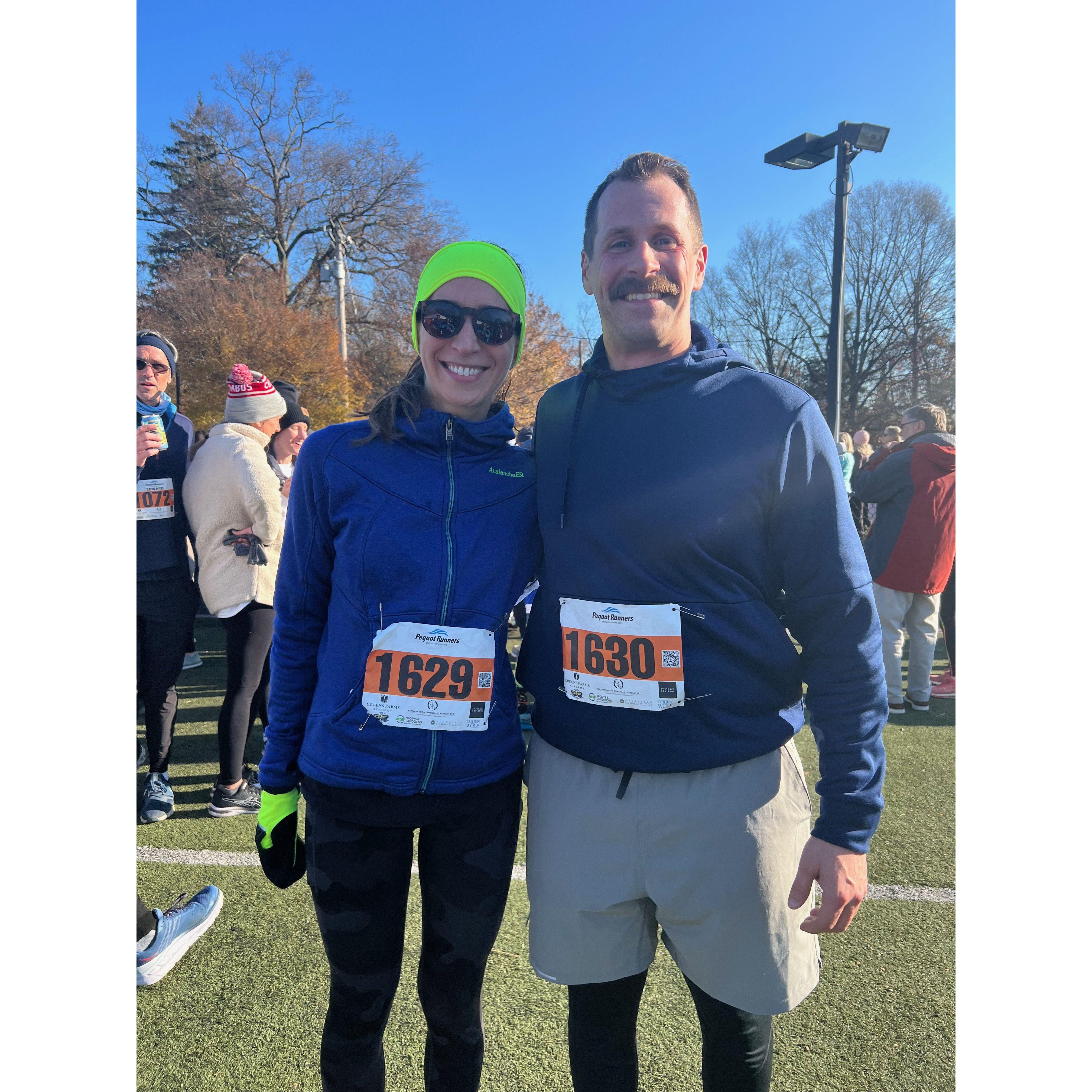 Brendan is almost always happy to participate in Heather's fitness endeavors.