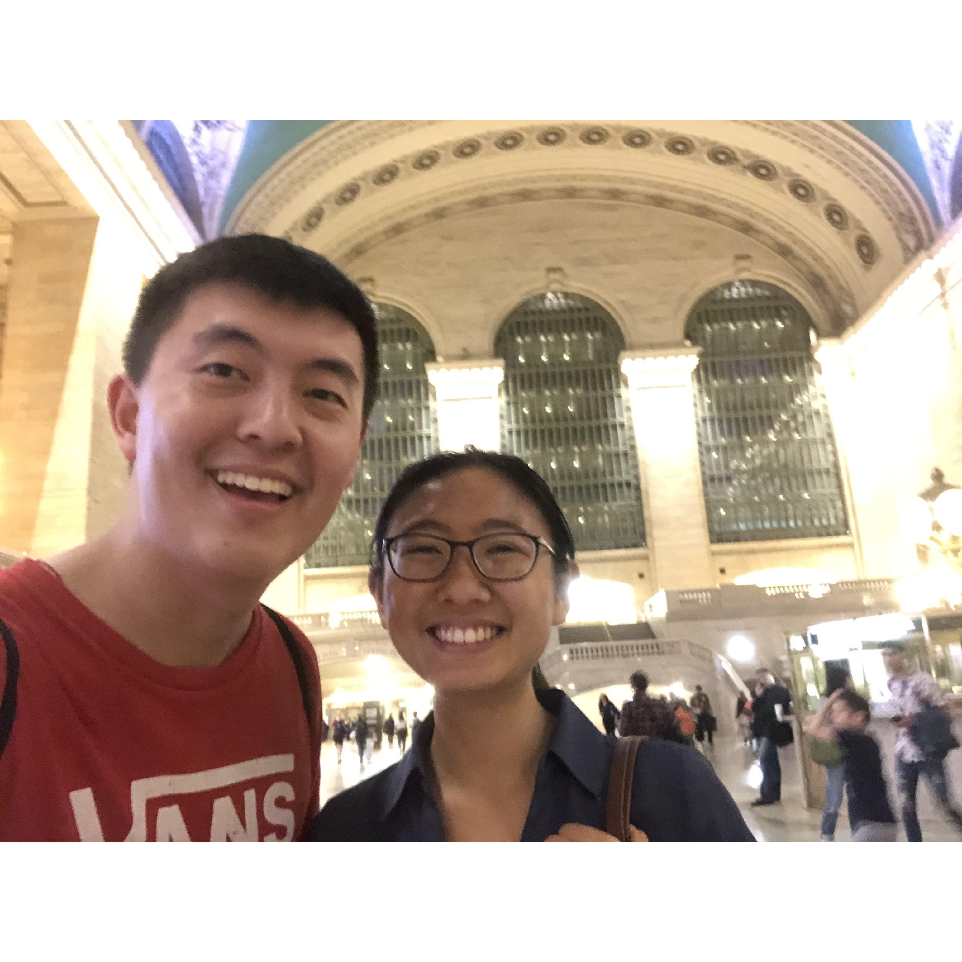 Hanging out in Grand Central during Alicia's summer as an investment banker