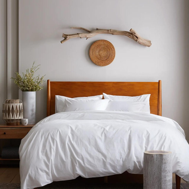 Organic Brushed Cotton Duvet Cover Set - White, King/Cal King