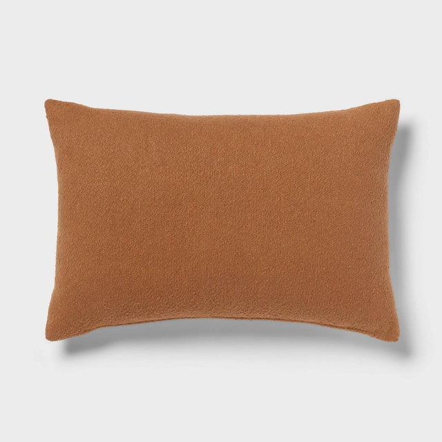 Oblong Boucle Color Blocked Decorative Throw Pillow Light Brown - Threshold™