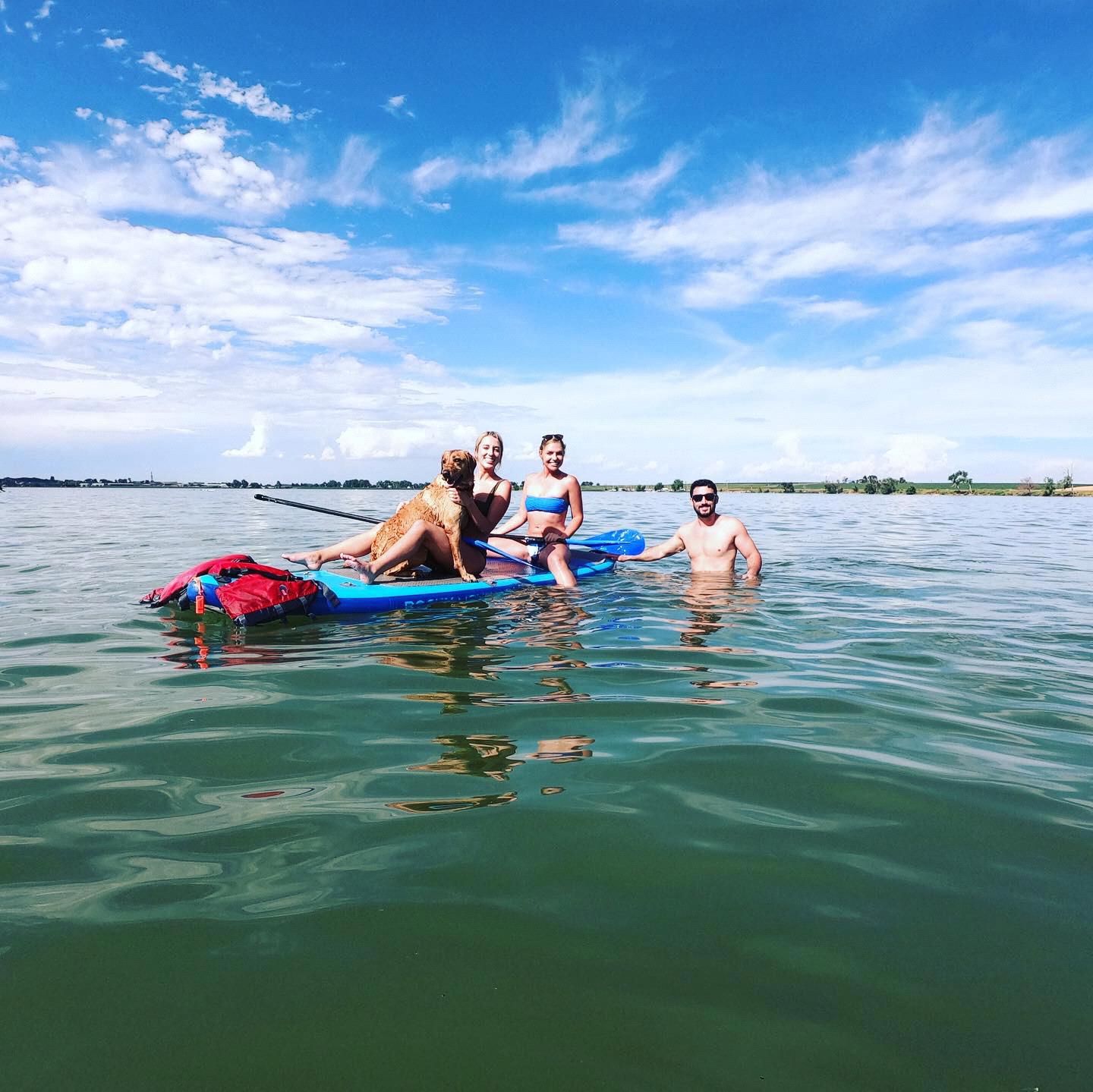 First time paddle boarding with Millie