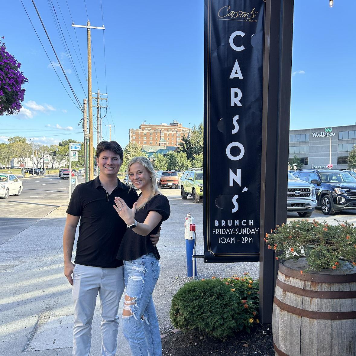 Brunch at our first date spot after our engagement