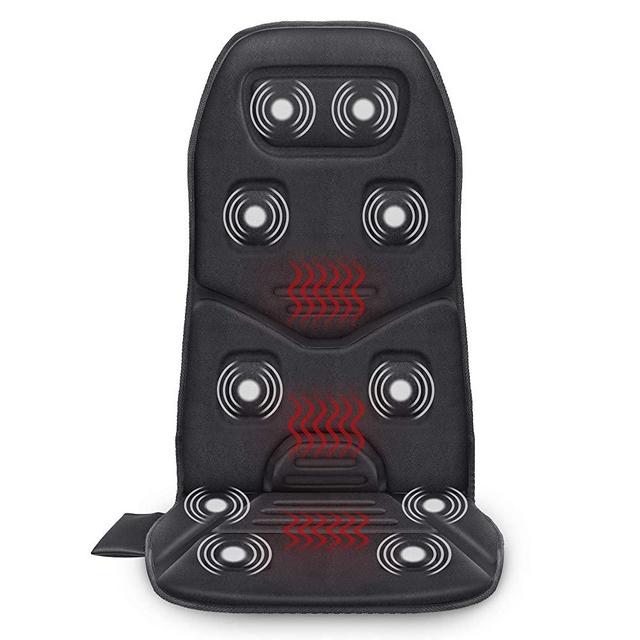 COMFIER Massage Seat Cushion with Heat - 10 Vibration Motors, 3 Heating Pad, car Back Massager for Chair, Massage Chair Pad for Back Pain Relief car and Home Office use