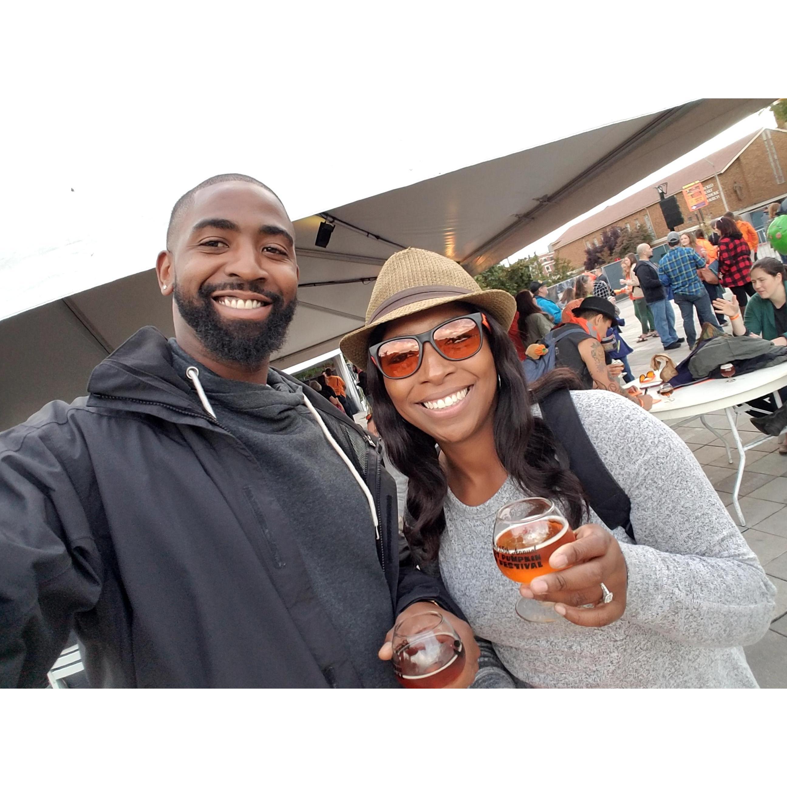 At one of our favorite past time events...beer festivals!