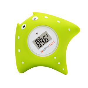 MotherMed Baby Bath Thermometer and Floating Bath Toy BathTub and Swimming Pool Thermometer , Green Fish