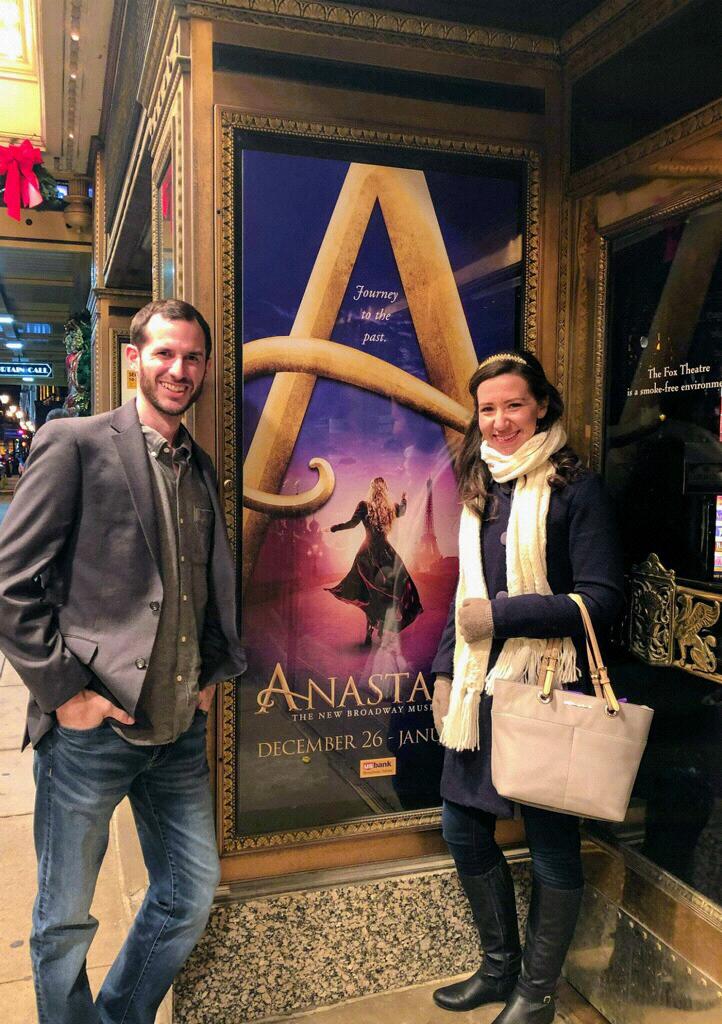 Dustin surprised me by getting us tickets to Anastasia in St. Louis, MO. It’s a long and drawn out scheme, but he pulled it off and I was in tears!