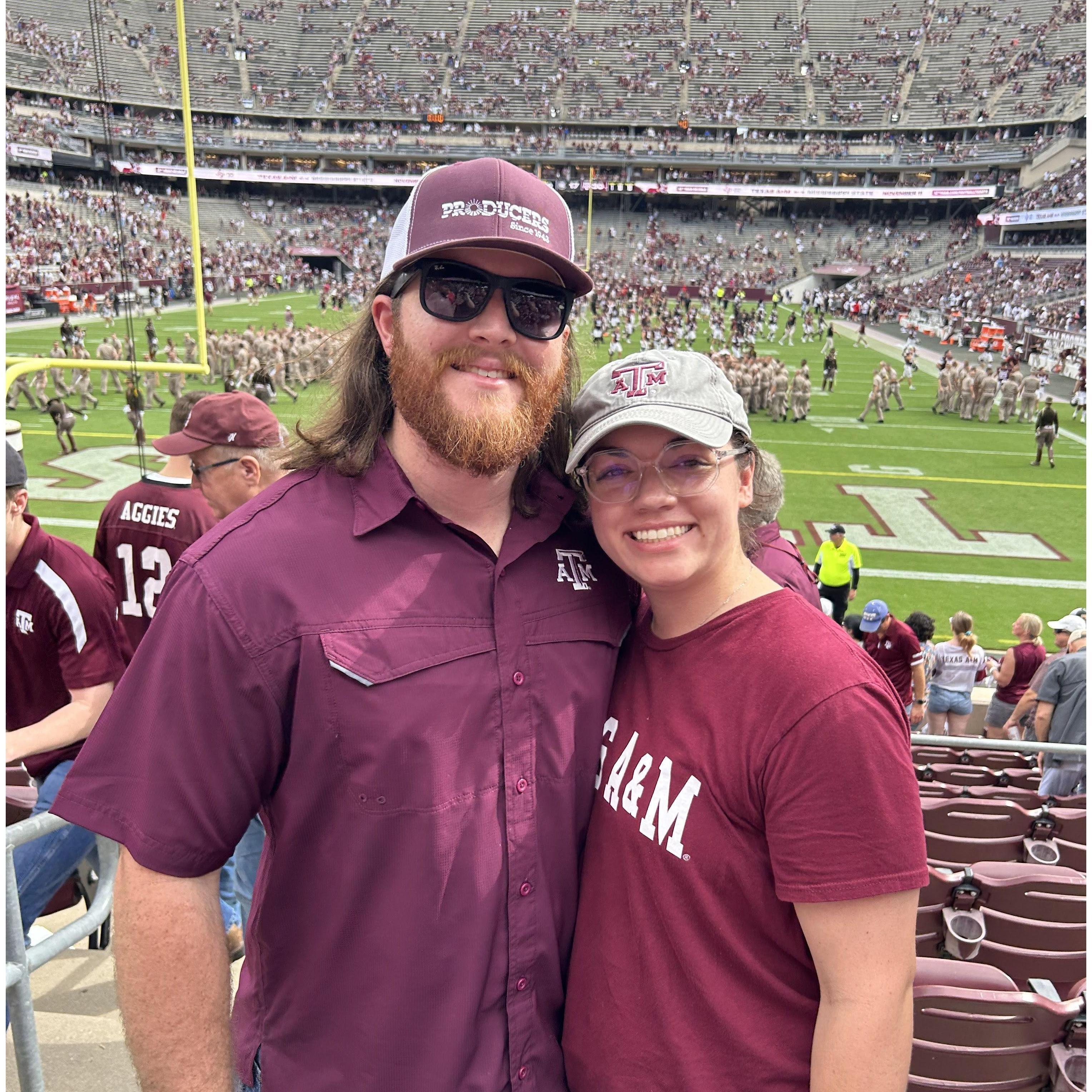 At our first Aggie football game together.