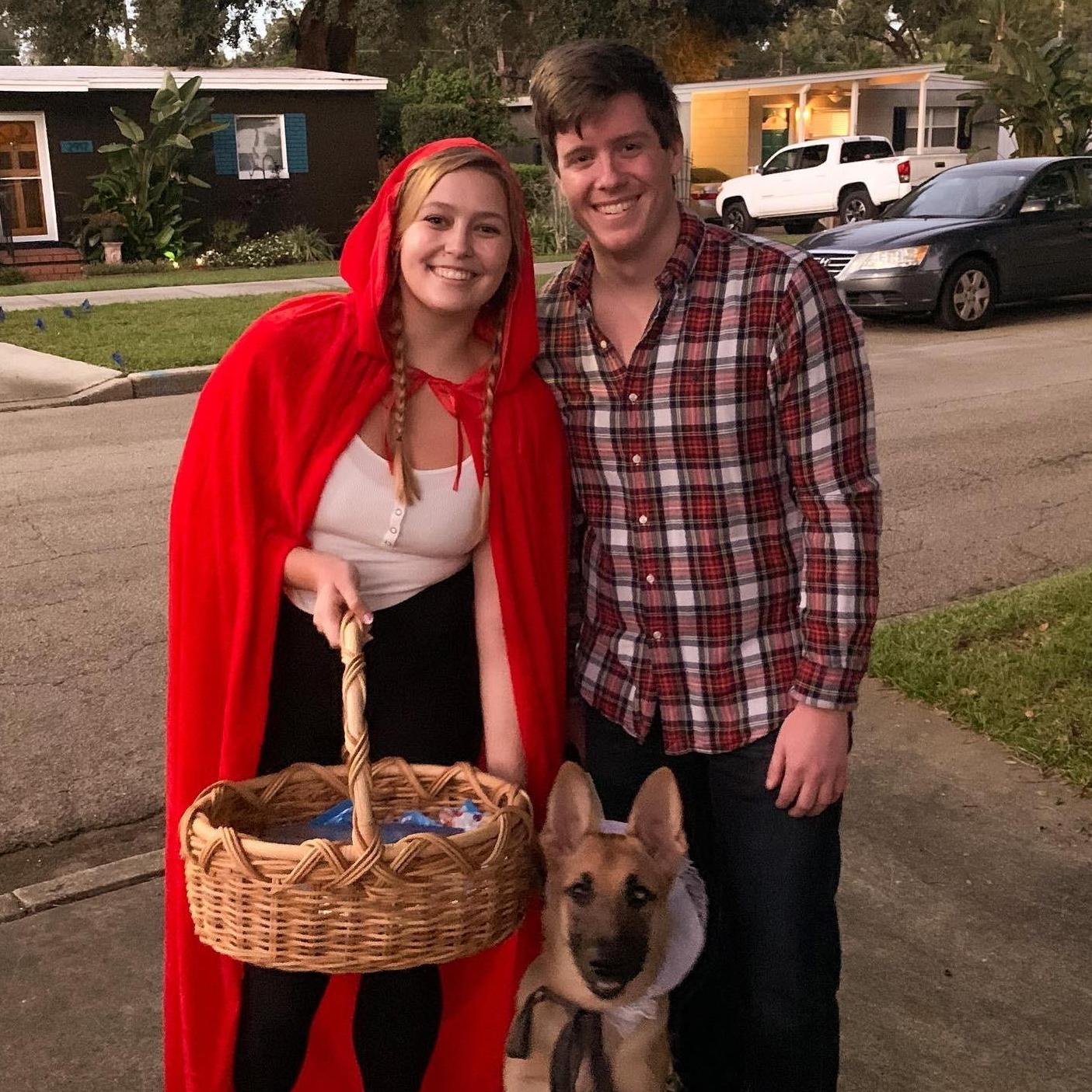 Little Red Riding Hood, the lumberjack, and the big bad wolf