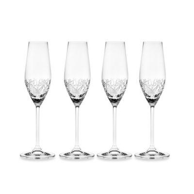 Top Shelf Graffiti Champagne Flutes (Set of 4)