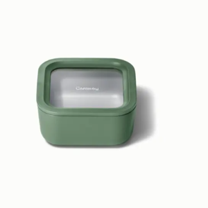 Non-Stick Ceramic-Coated Small Glass Container | Food Storage Container | BPA-Free | Caraway