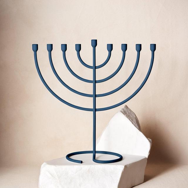 Trace Chanukiah Menorah in Midnight