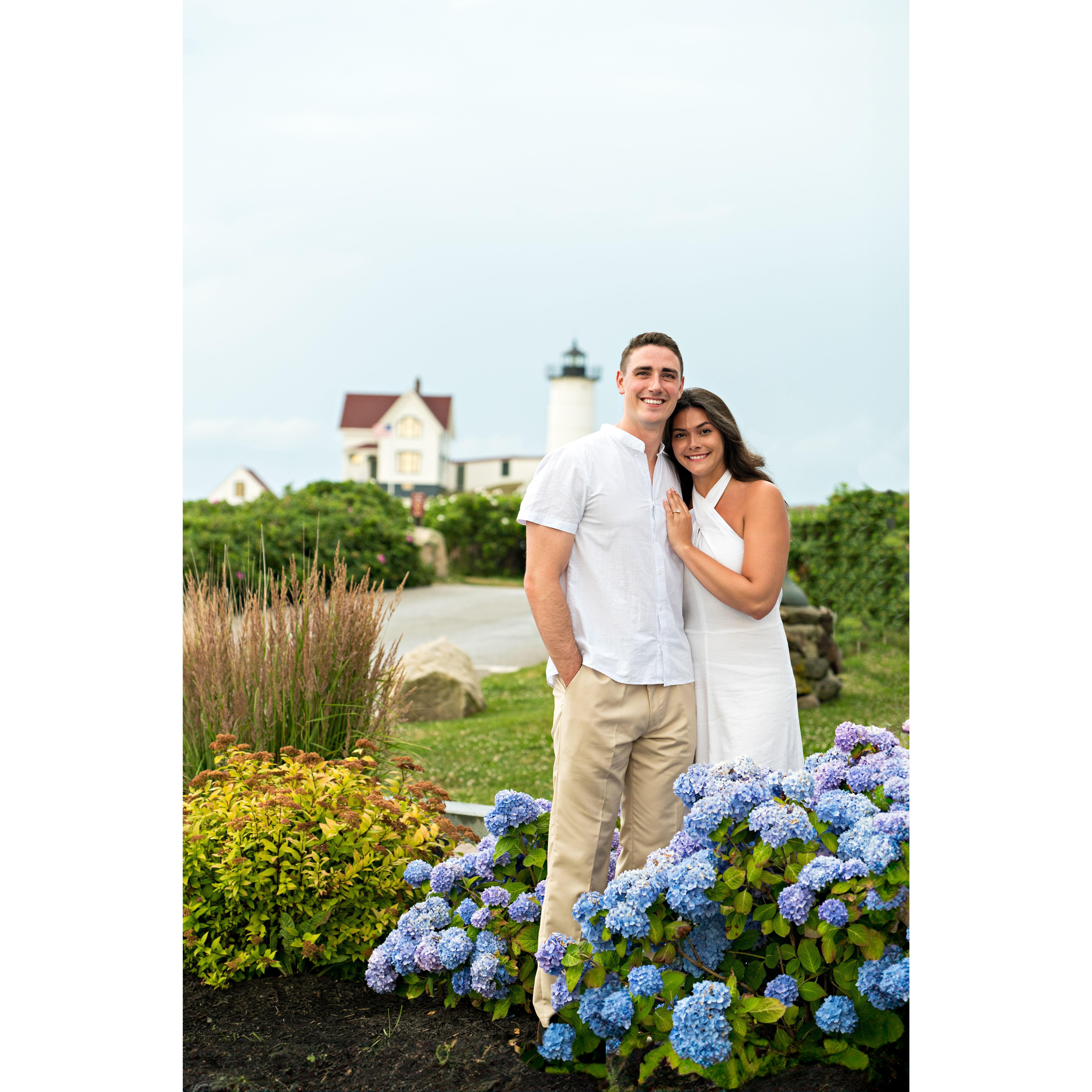 Nubble Lighthouse is where we got engaged in 2023! We love to visit York Beach every year with Hope's family.
