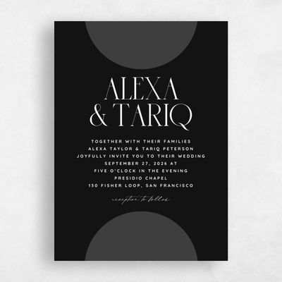 Black Wedding Invitation - Seibel Classic
