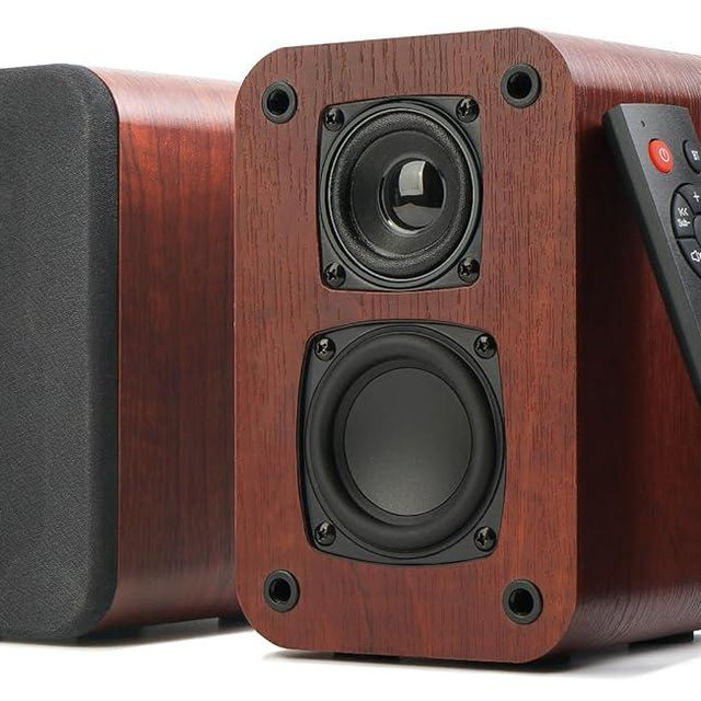 RIOWOIS Powered Bluetooth Bookshelf Speakers, 40W Record Player Speakers with 2.75 Inch Woofer, Stereo Speakers with Optical/AUX/TV-ARC Connection for Turntable, No Receiver or Amplifier Required.