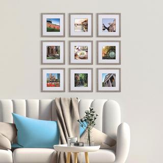Matted Gallery Wall Frame, Set of 9