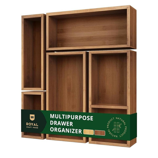 ROYAL CRAFT WOOD Premium Carbonized Bamboo Sticky Note Holder – Elegant & Durable Post-It Note Dispenser for Office Desk Organization