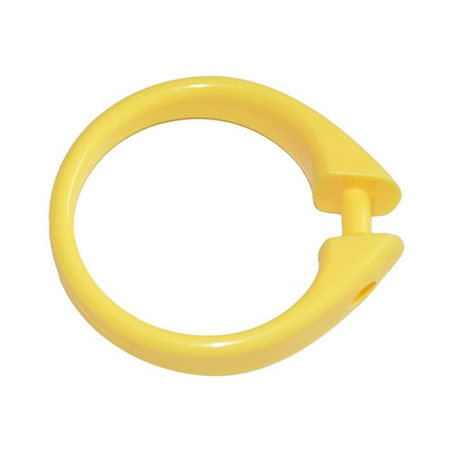 Carnation Yellow 12-Piece Plastic Shower Curtain Rings/Hooks. Snap-Lock.
