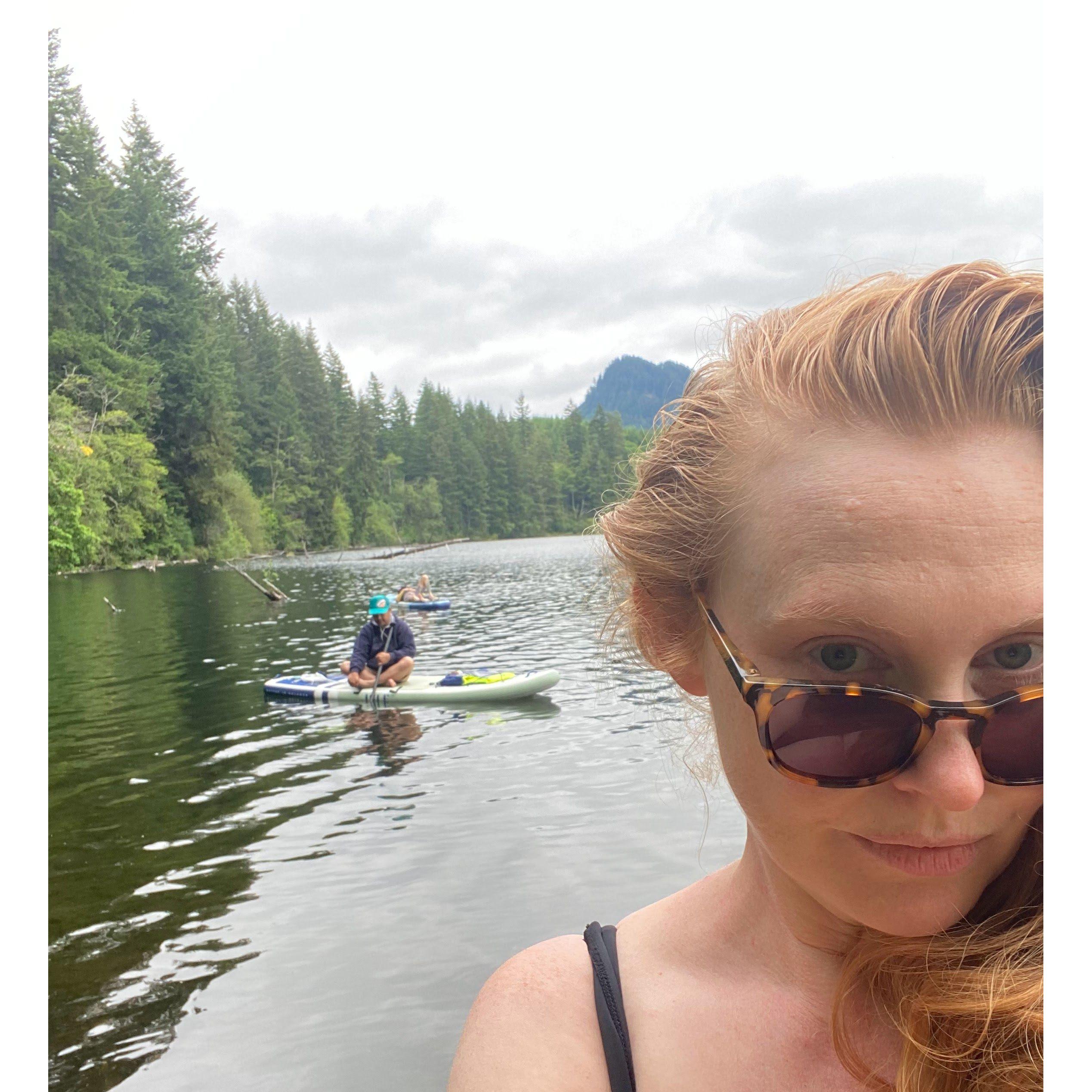 Paddle boarding at Mineral Lake.