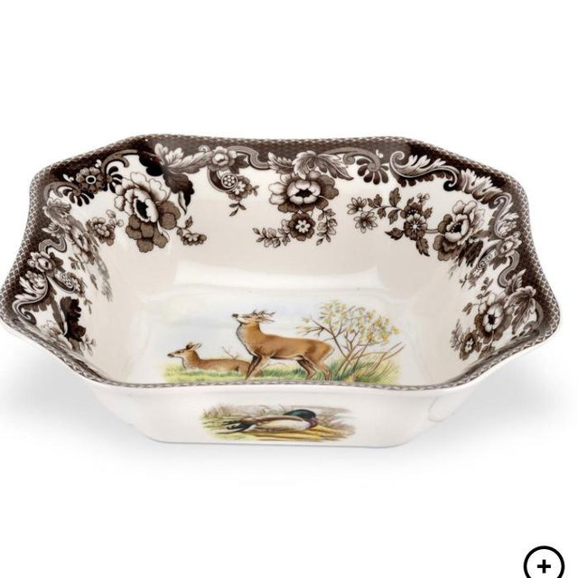 Woodland Square Serving Bowl 9.5 Inch, Deer
