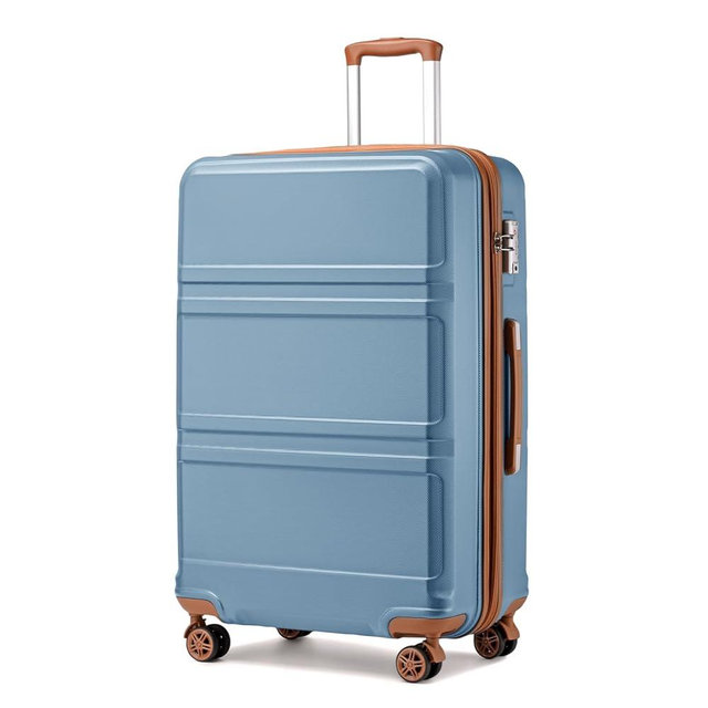 Kono 28 Inch Luggage Expandable Suitcase with Spinner Wheels TSA Lock Lightweight PC+ABS Hardside Large Checked Luggage Durable Rolling Suitcase Apricot Blue