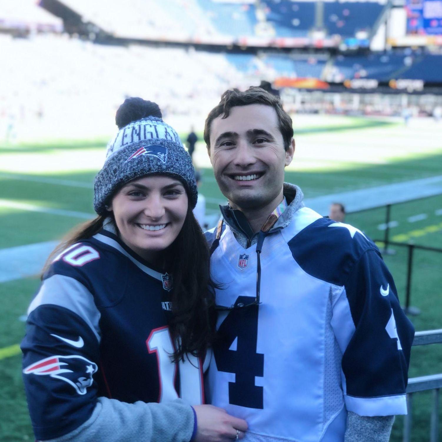 Our first anniversary, Patriots vs Cowboys game.