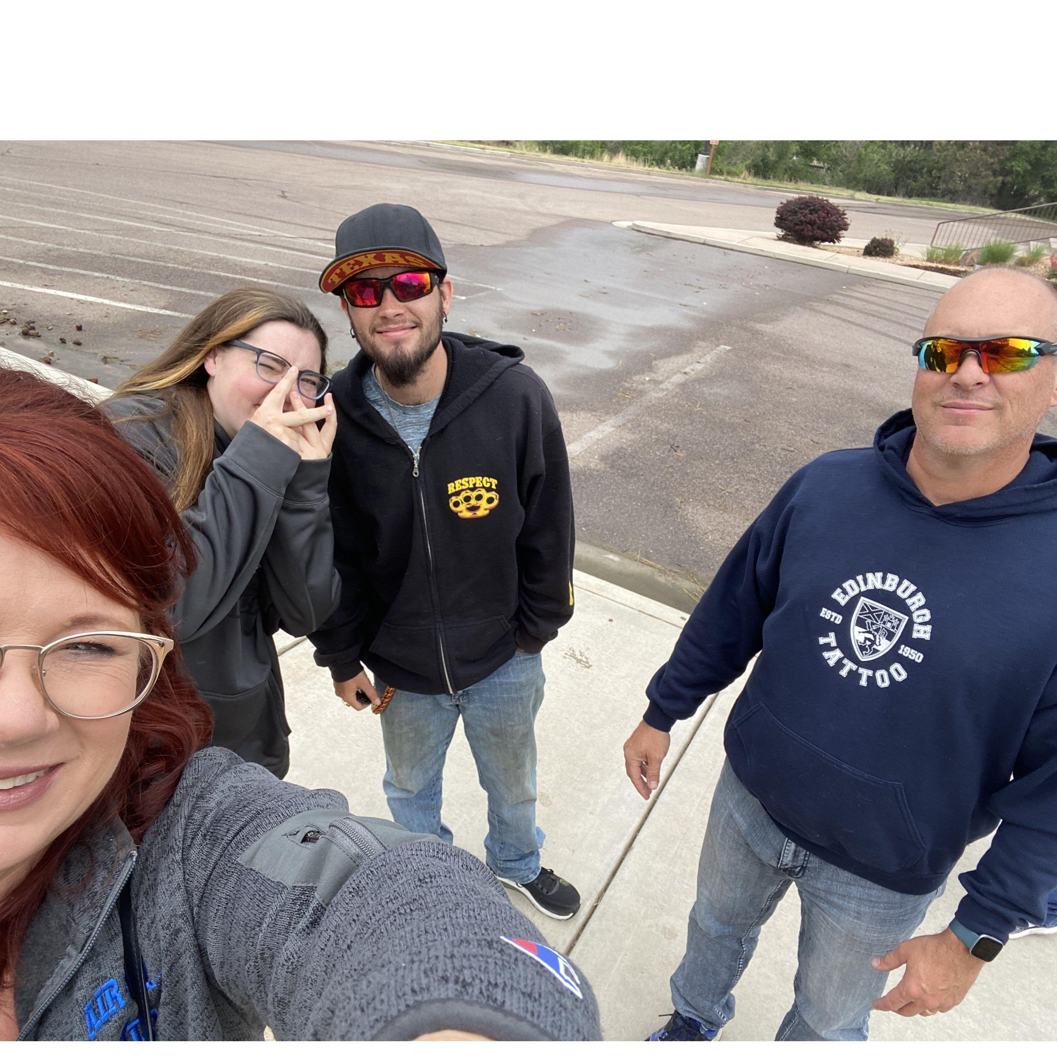 Hanging with your parents.