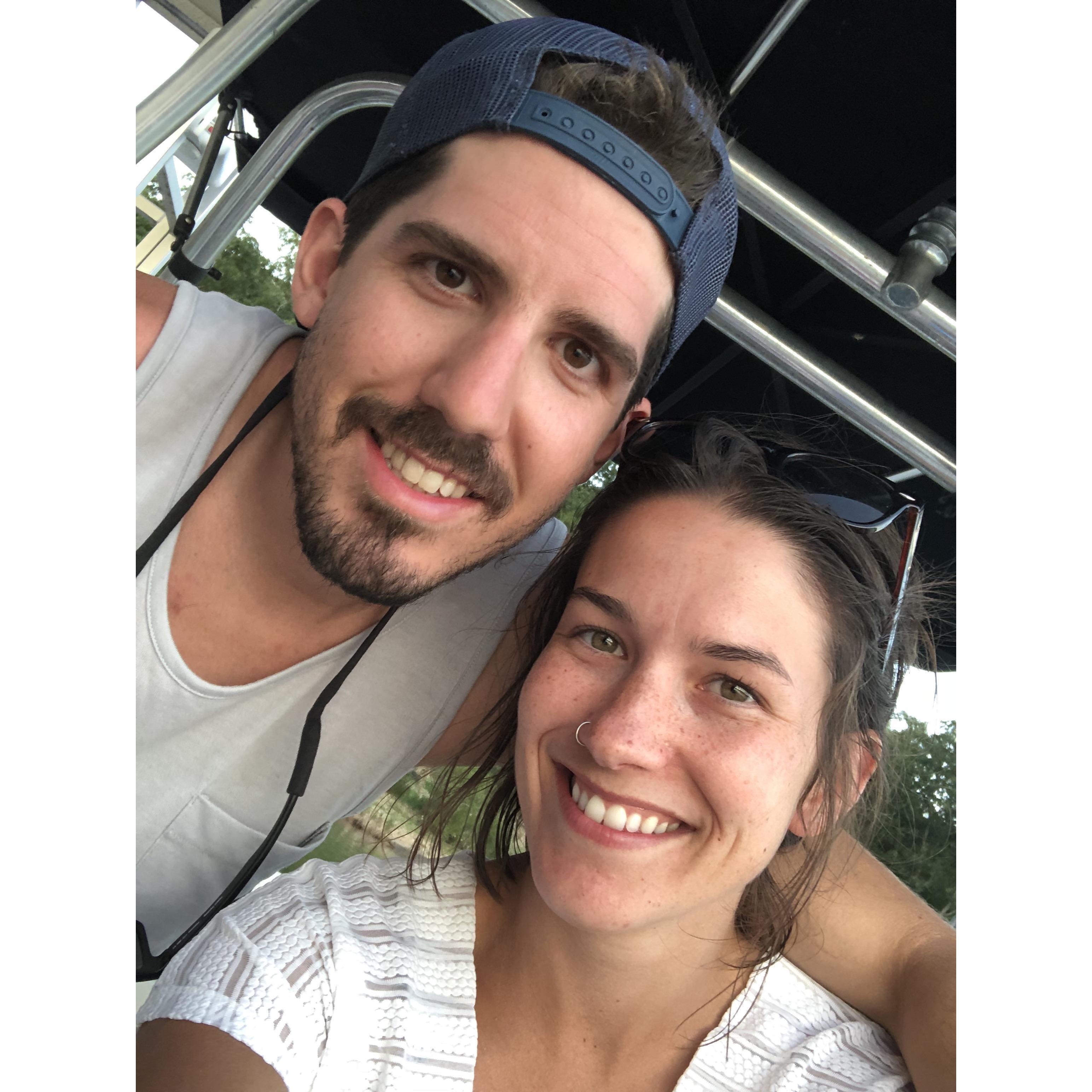Beaver Lake September 2018 - This photo was taken less than a week after Ross had Brittany sign for a UPS package that had her engagement ring in it. Sneaky, sneaky!