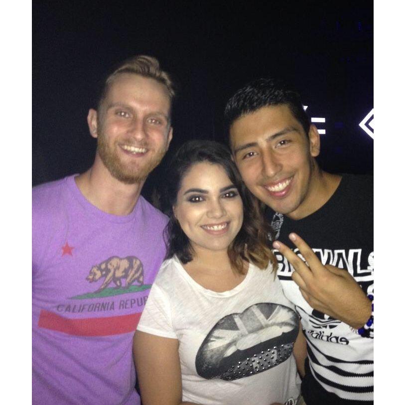 Our first photo together! This was at a Porter Robinson concert and we met Kevin. Sarah haggled him for this picture because she knew it would be special.