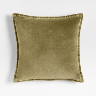 Relaxed Washed Organic Cotton Velvet Throw Pillow Cover