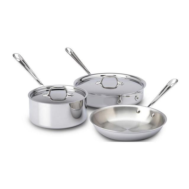 All-Clad d3 Tri-Ply Stainless-Steel 5-Piece Cookware Set