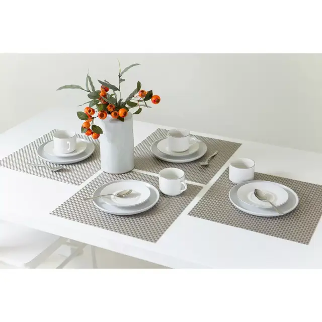 Bistro 14-Inch Square Placemats in Silver (Set of 4)