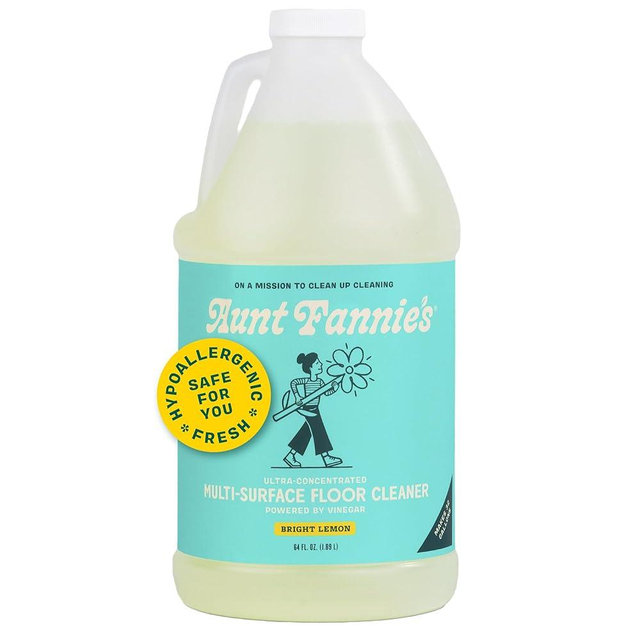 Aunt Fannie's Ultra Concentrated Floor Cleaner Vinegar Wash, Multi-Surface Floor Cleaner For Mopping, Bright Lemon Scent, 64 oz. (Refill), Packaging May Vary