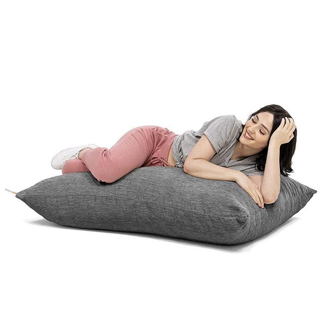 Jaxx Saxx 3.5 Foot Giant Décor Floor Pillow, Premium Chenille, 1 Count (Pack of 1), Grey