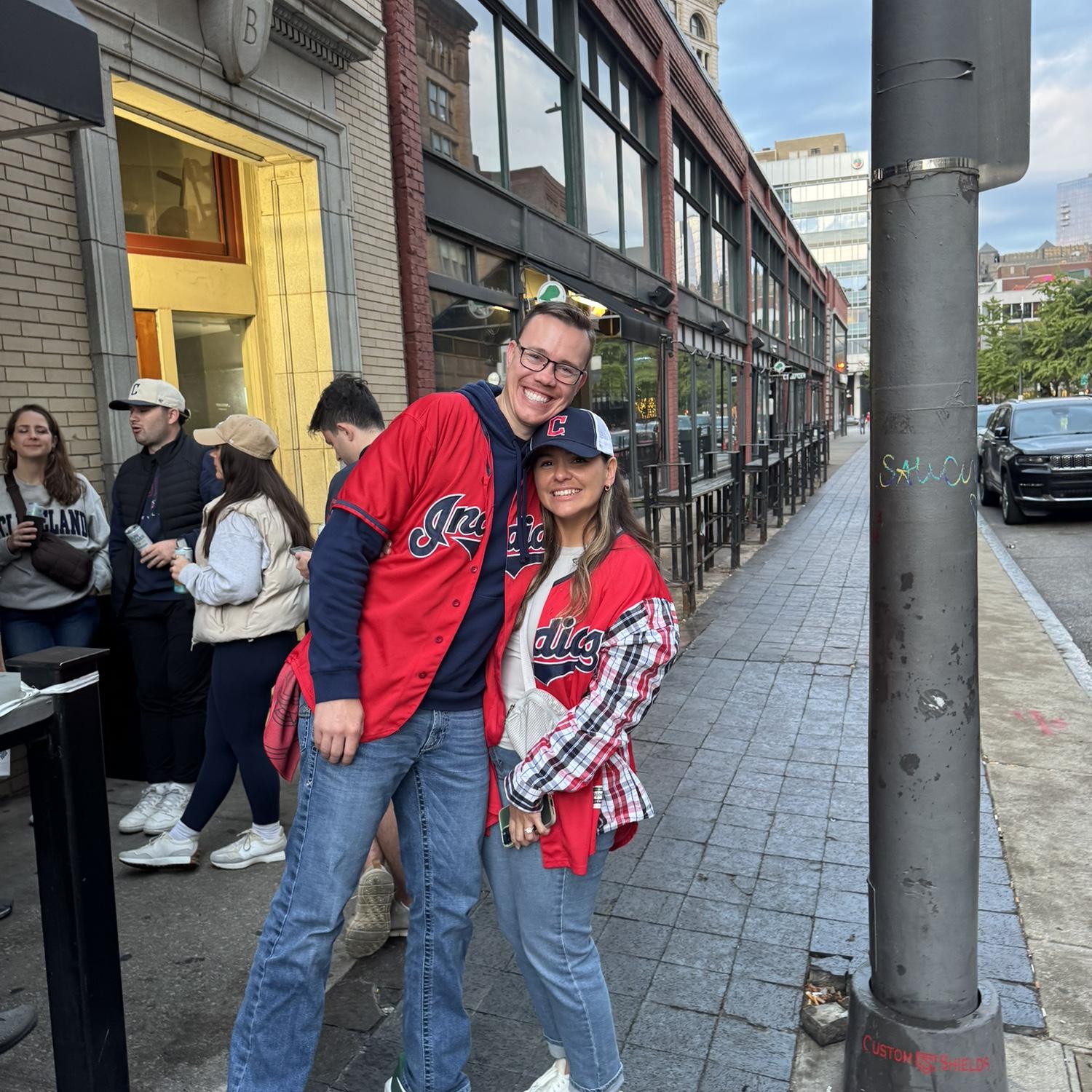 Cheering on the Cleveland Windians!