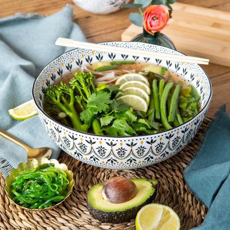Portmeirion, Sara Miller Artisanne Noir Assorted Noodle Bowl, Set