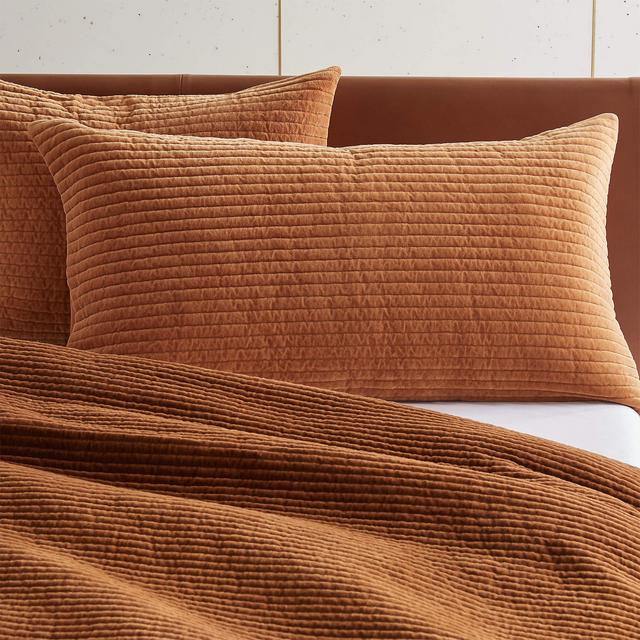 Ombré Shadow Copper Velvet King Shams Set of 2