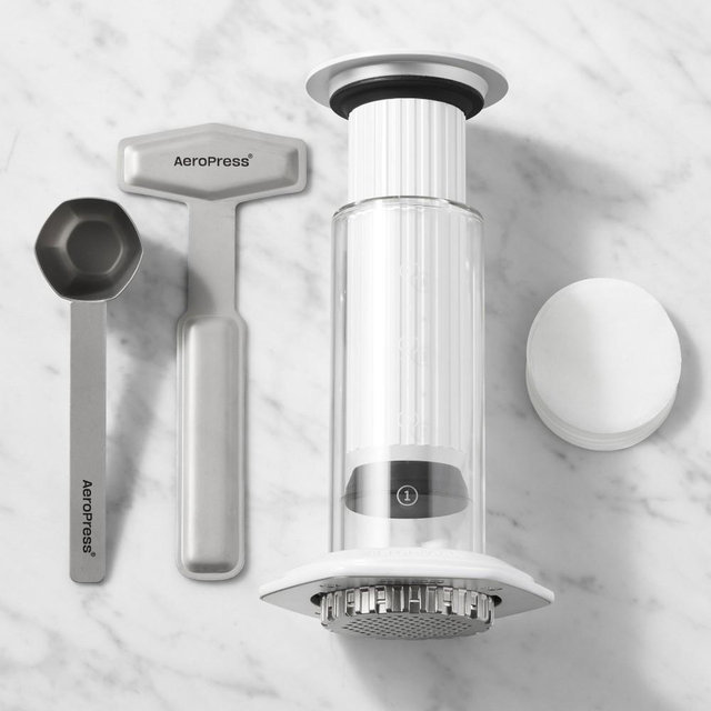 AeroPress Premium Glass Coffee Press, White
