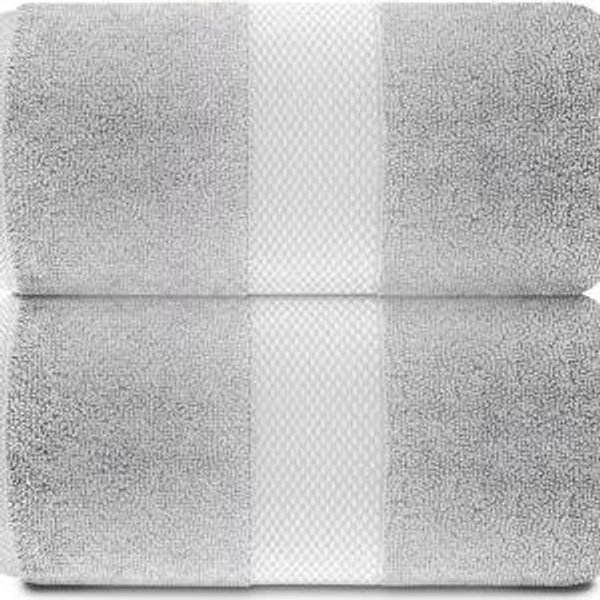 White Classic Luxury Bath Sheets Towels for Adults Extra Large | Highly Absorbent Hotel Collection | 35x70 Inch | 2 Pack (Dolphin Gray)