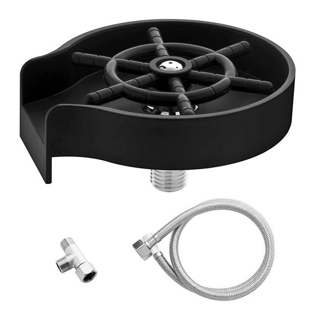 Glass Rinser for Kitchen Sink，Cup Rinser parts, Kitchen Faucet Sinks glass rinsing device，Washer for Baby Bottles ，Cup Cleaner for Bar， Brush Nickel,Black