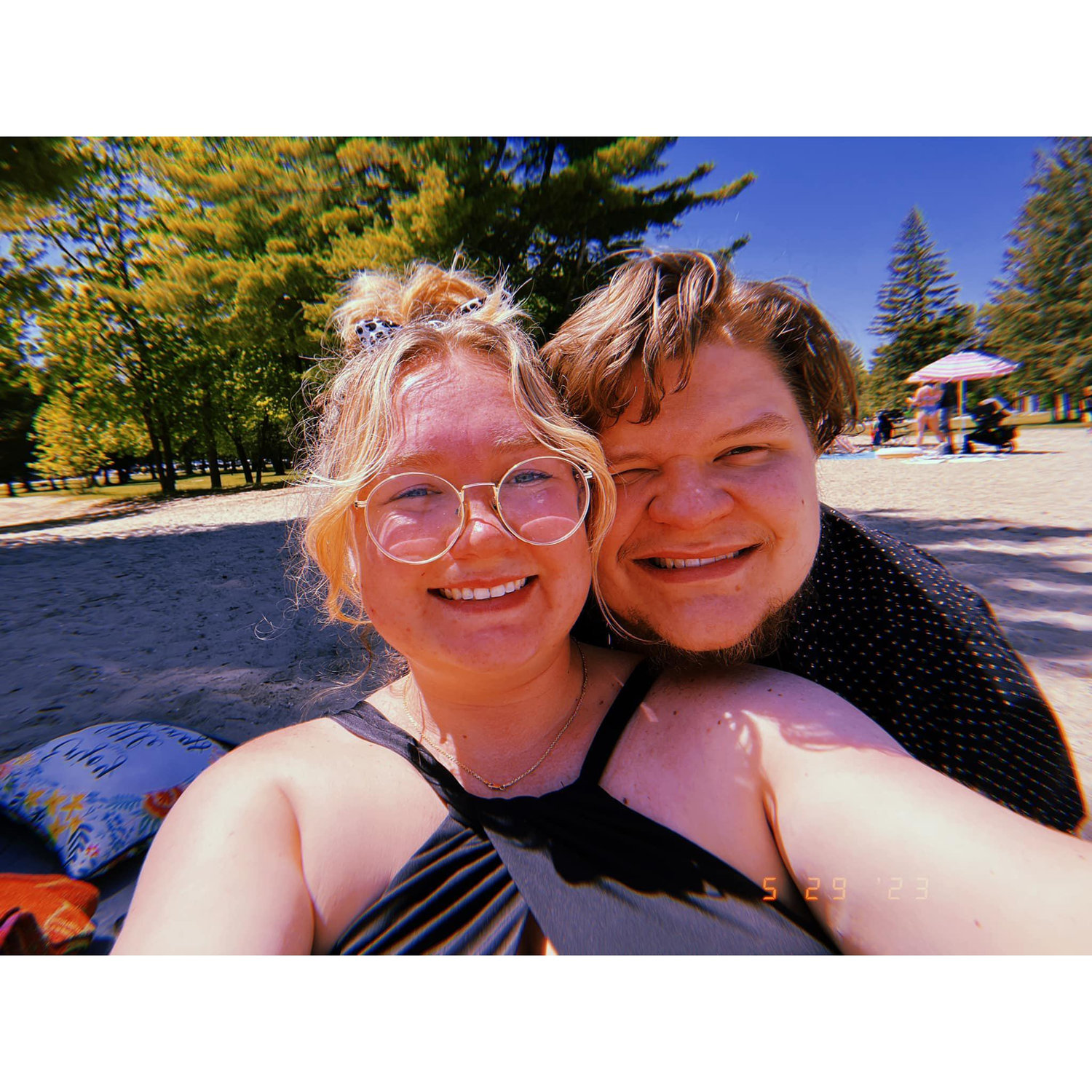We spent lots of time at the beach while living up north! Very happy moments soaking up the sun together