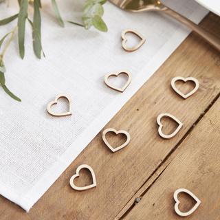 Beautiful Botanics Wooden Heart Table Confetti, Set of 25