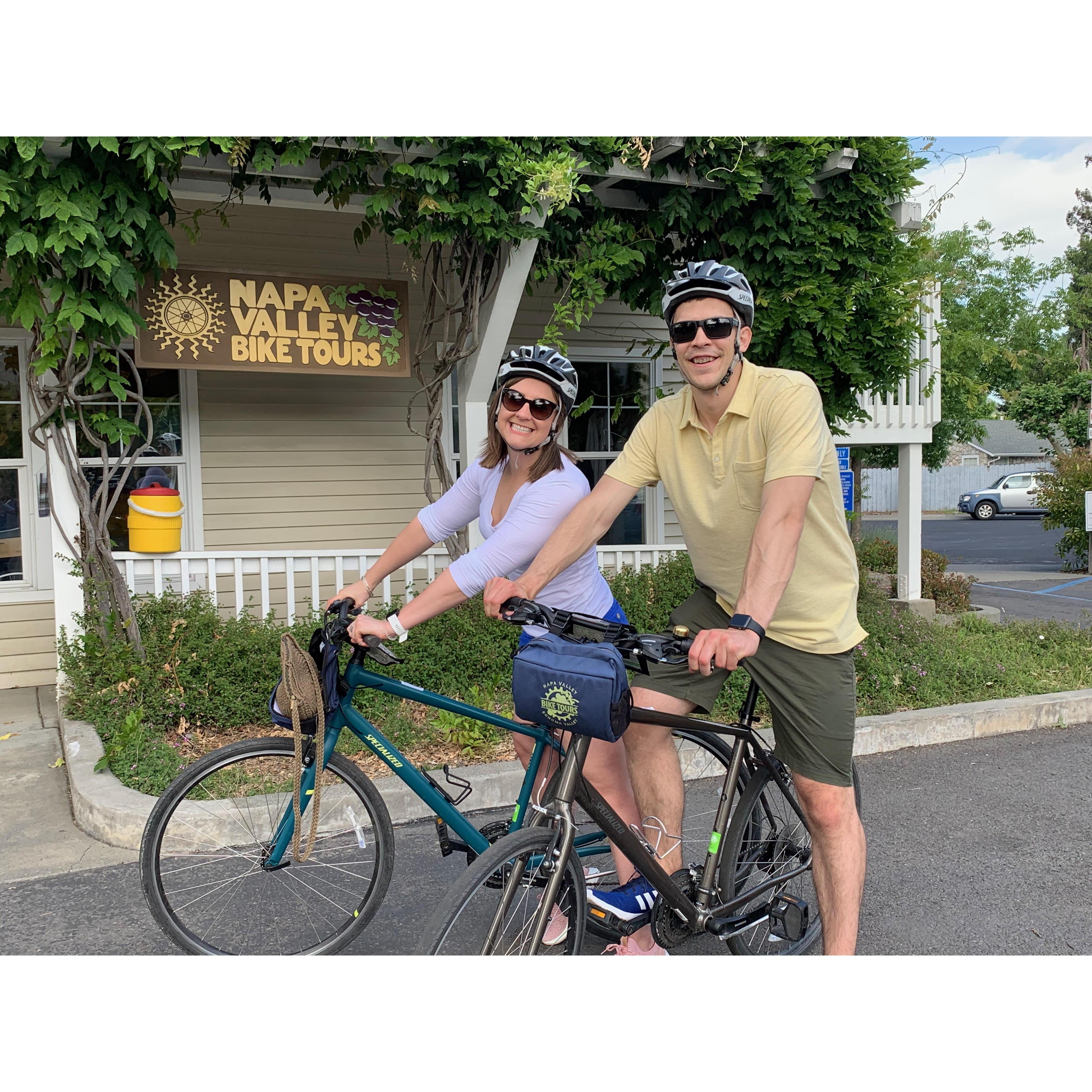 May 25, 2019: During one of the most memorable weekend of their lives, Madison and Joel went on a biking wine tour in beautiful Napa Valley, CA!